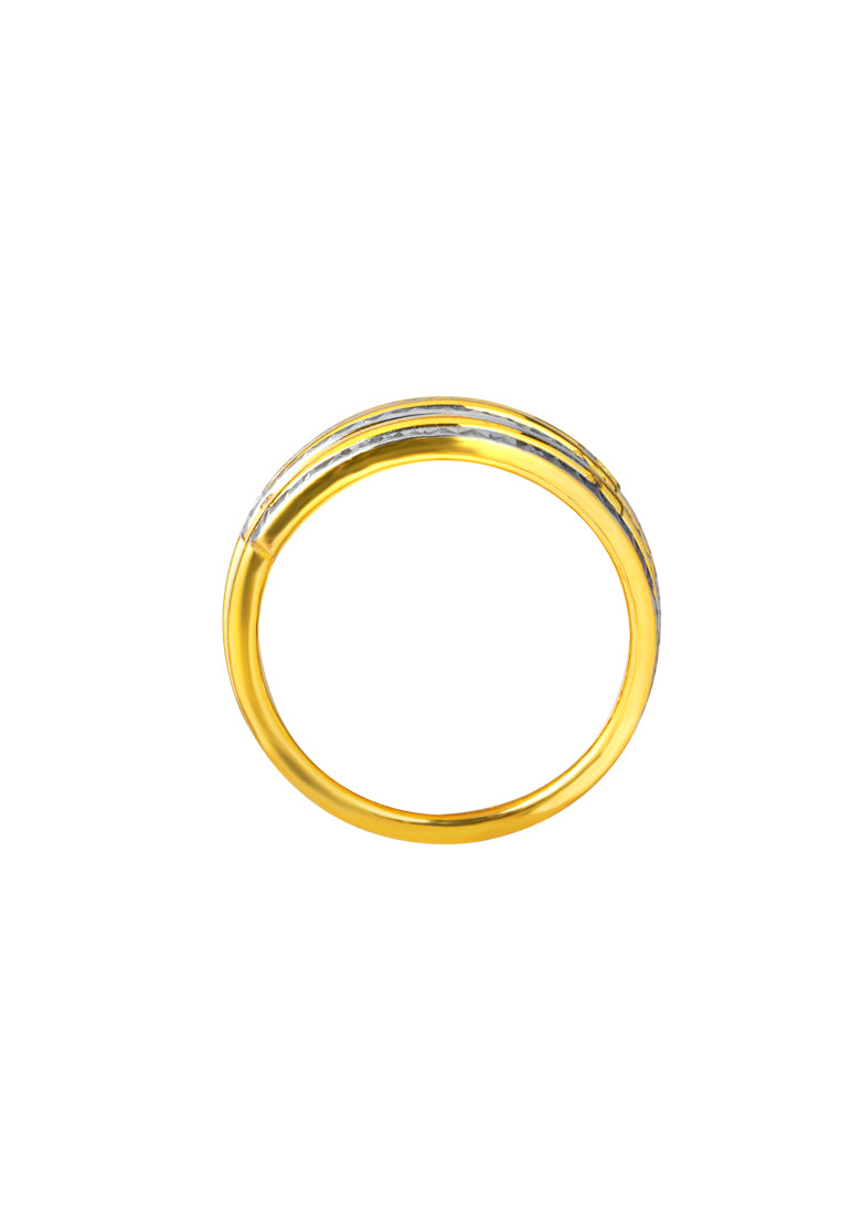 TOMEI Dual-Tone Multi-Layer Ring, Yellow Gold 916