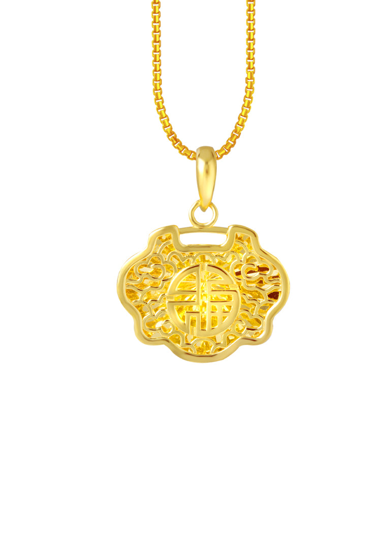 TOMEI Longevity Lock Pendant, Yellow Gold 916