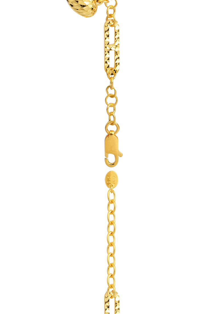 TOMEI Dangle-Hearts Bracelet, Yellow Gold 916