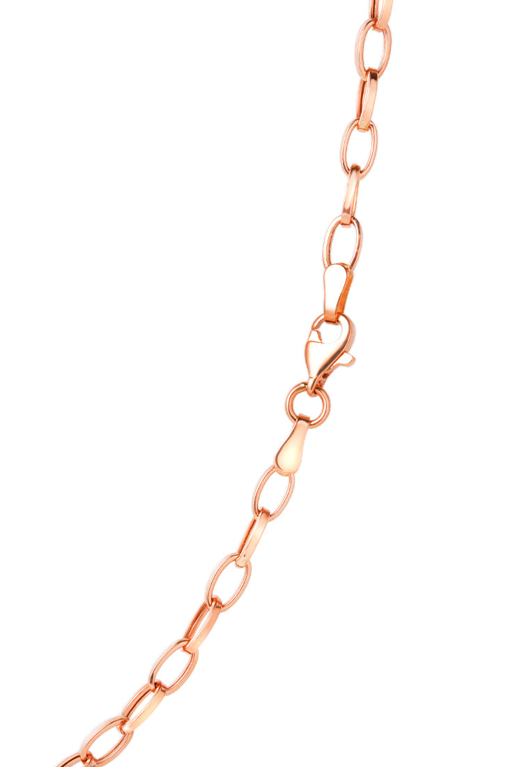 TOMEI Love Chain Necklace, Rose Gold 585