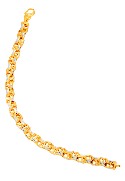 TOMEI Dual-Tone Enchanting Spiral Bracelet, Yellow Gold 916