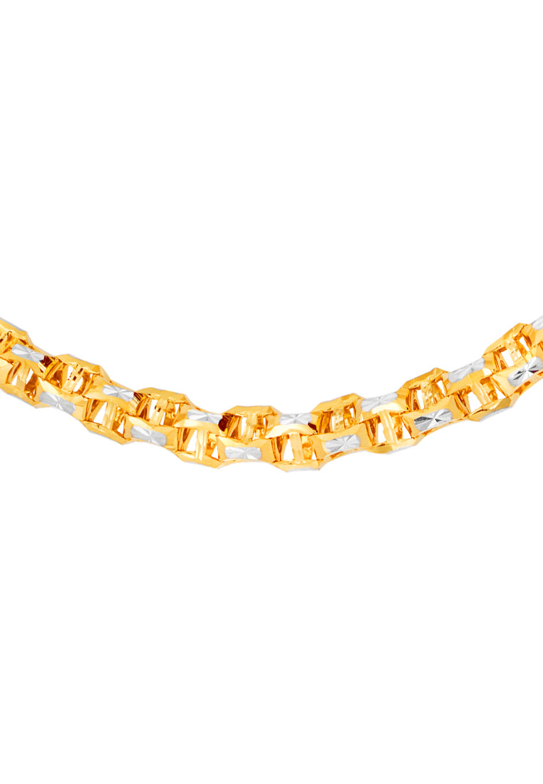 TOMEI Dual-Tone Enchanting Spiral Bracelet, Yellow Gold 916