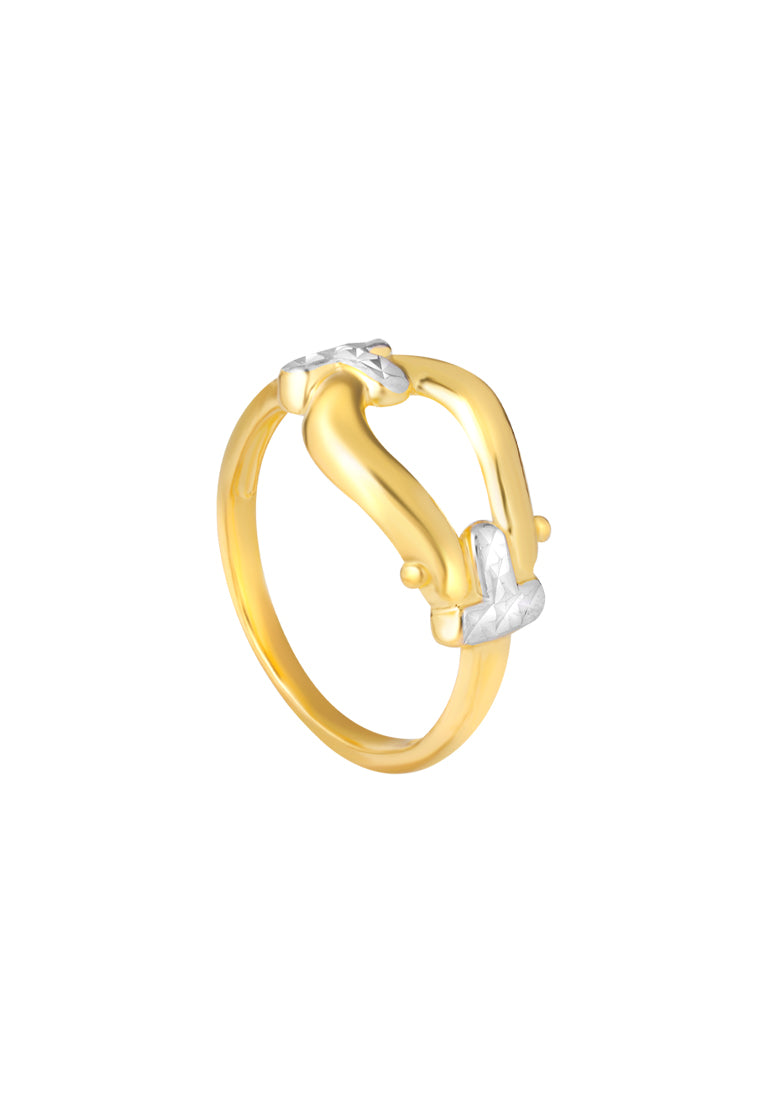 TOMEI Dual-Tone Knot Ring, Yellow Gold 916