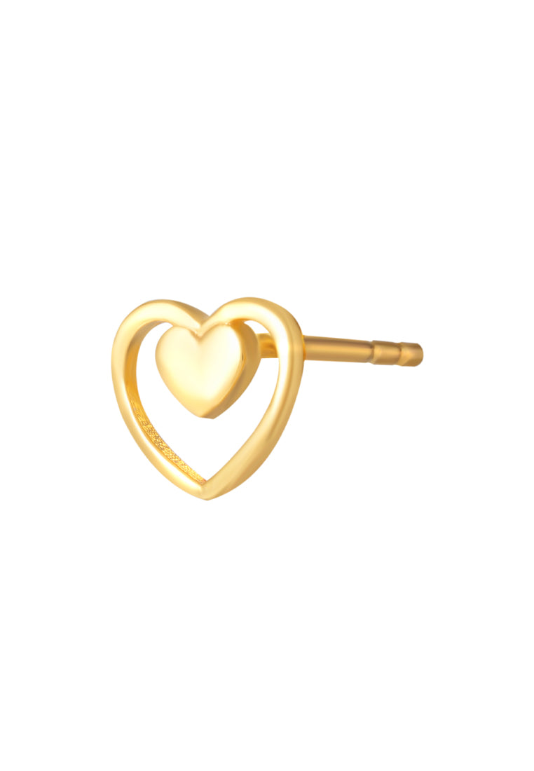TOMEI Lusso Italia Double Love Earrings, Yellow Gold 916