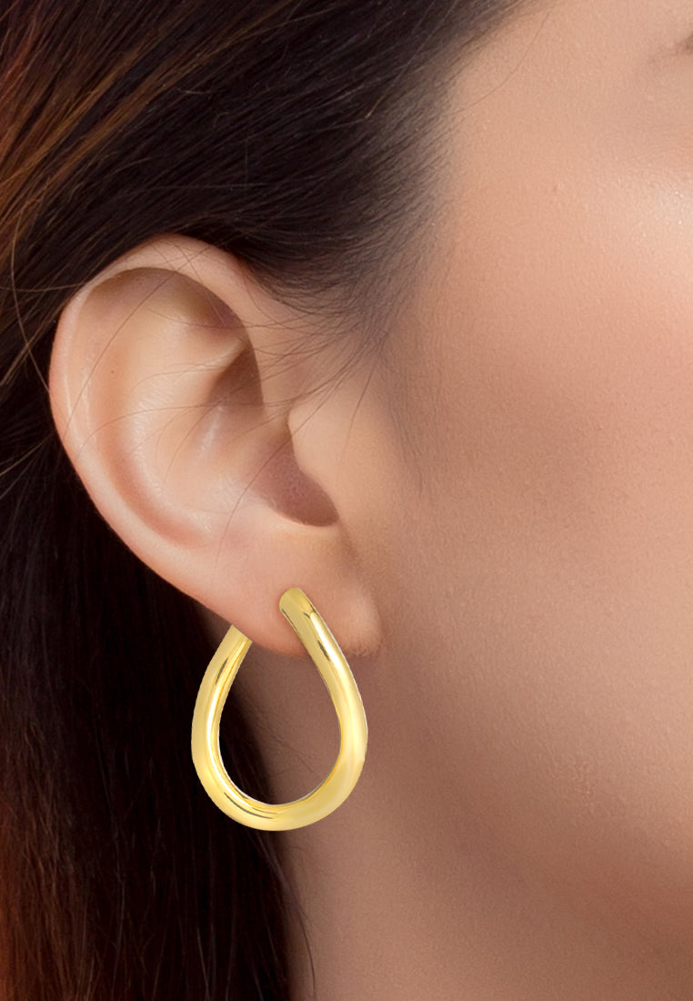TOMEI Lusso Italia Oval Loop Earrings, Yellow Gold 916