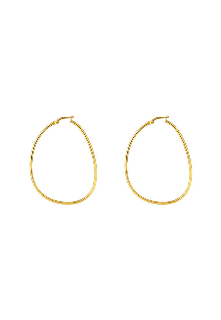 TOMEI Lusso Italia Modern Loop Earrings, Yellow Gold 916
