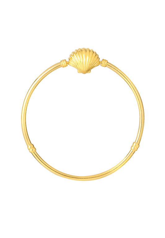 TOMEI Ocean Collection, Sea Shell Bangle, Yellow Gold 916