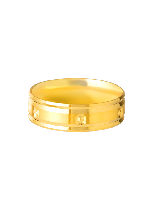 TOMEI Line Edge Xi De Ring, Yellow Gold 916