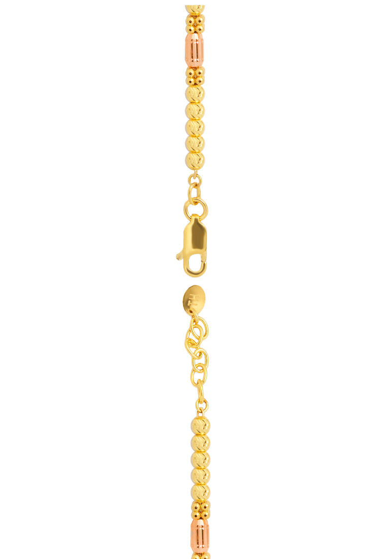 TOMEI Trio-Tone Bead Bracelet, Yellow Gold 916