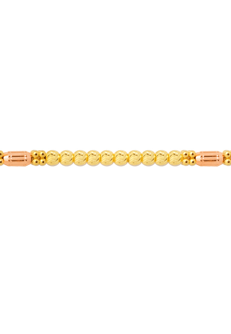 TOMEI Trio-Tone Bead Bracelet, Yellow Gold 916
