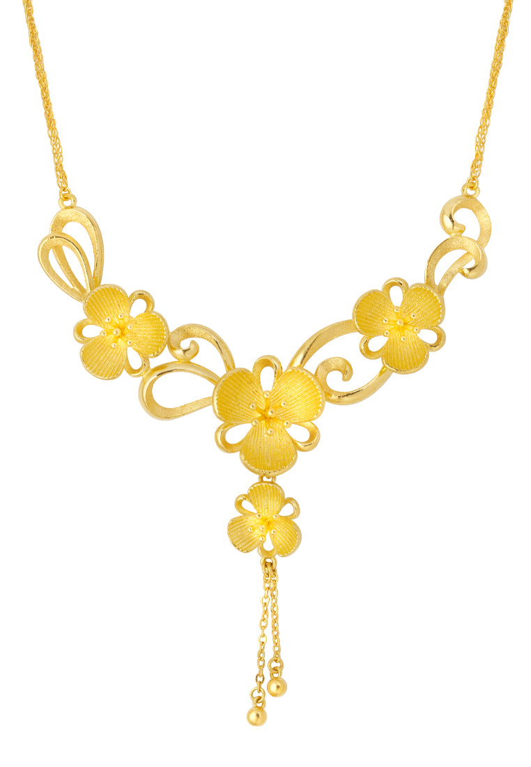 TOMEI x Xifu Flower Necklace, Yellow Gold 999
