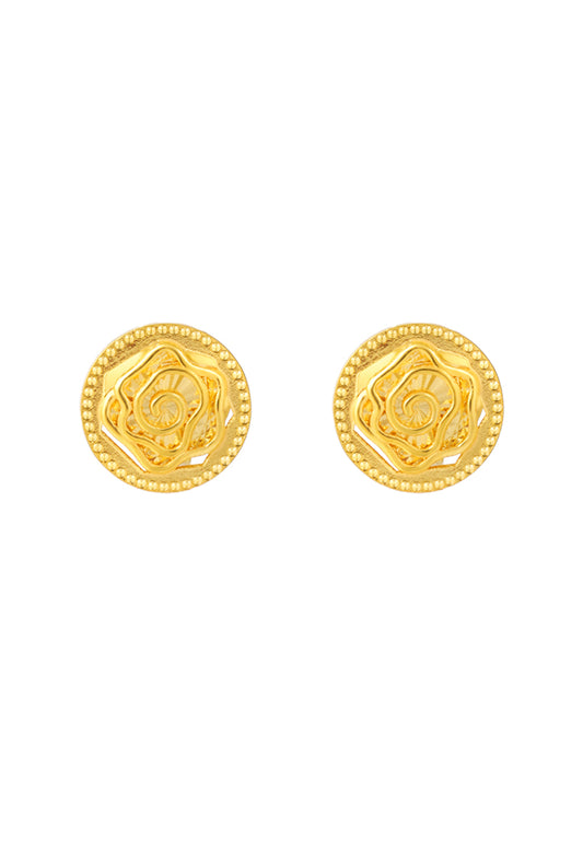 TOMEI Rose Earrings, Yellow Gold 916
