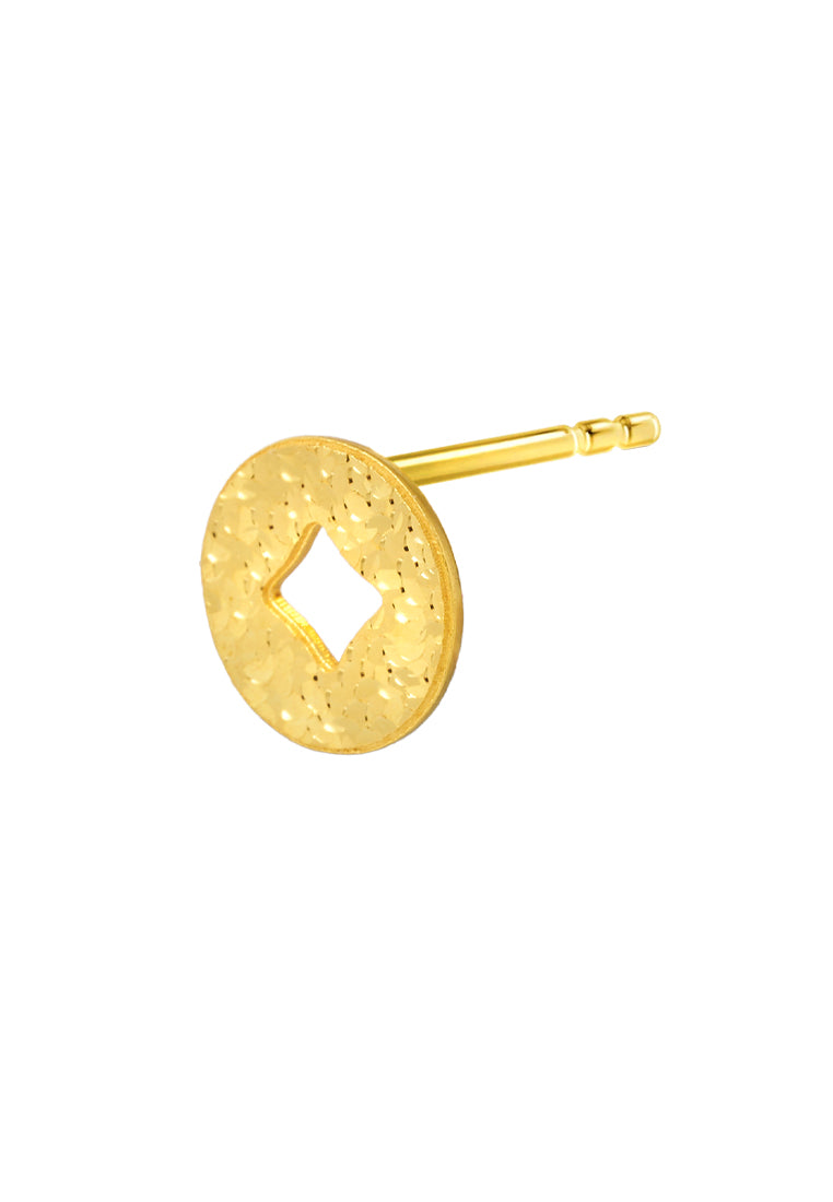 TOMEI Coin Earrings, Yellow Gold 916