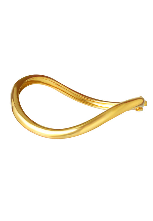 TOMEI Curved Bangle, Yellow Gold 916