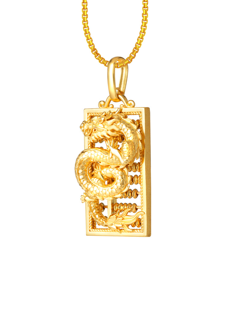 TOMEI Dragon Abacus Pendant, Yellow Gold 916