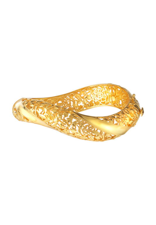 TOMEI Sri Puteri Collection Filigree Bangle, Yellow Gold 916