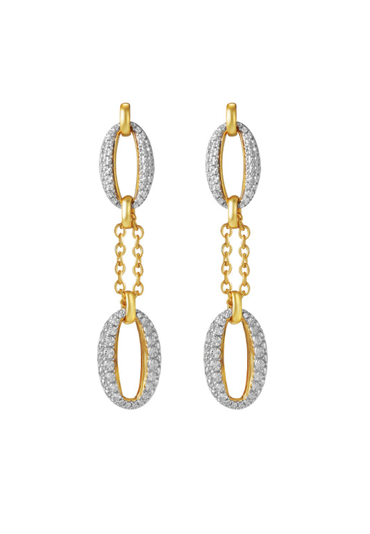 TOMEI Diamond Cut Collection Refined Oval Earrings, Yellow Gold 916