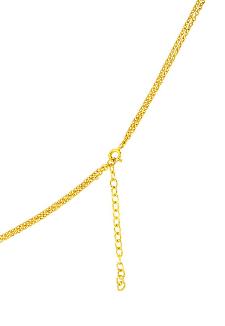 TOMEI Diamond Cut Collection Refined Oval Necklace, Yellow Gold 916