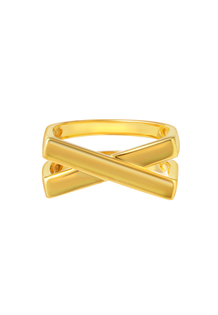 TOMEI Anastasia X-Cross Ring, Yellow Gold 916