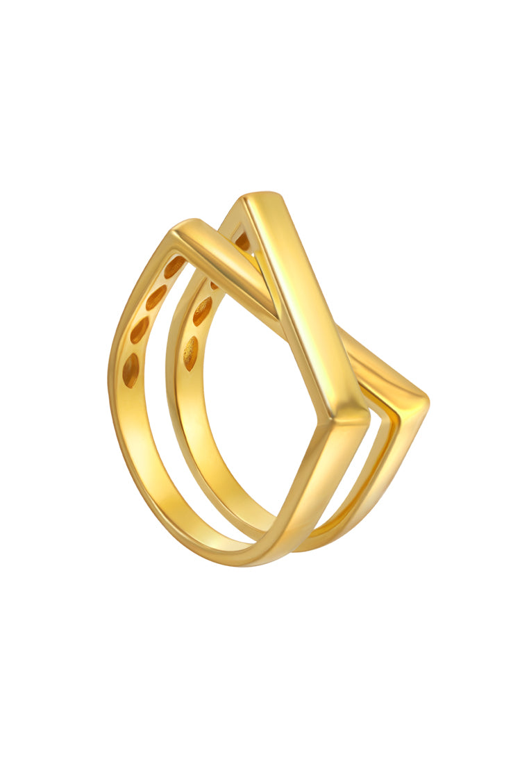 TOMEI Anastasia X-Cross Ring, Yellow Gold 916