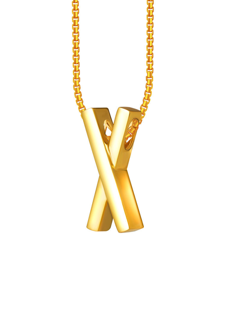 TOMEI Anastasia X-Cross Pendant, Yellow Gold 916
