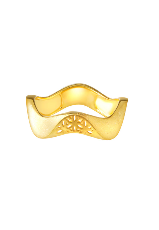 TOMEI Sri Puteri Collection Wavy Ring Yellow Gold 916