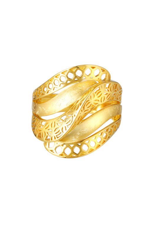 TOMEI Sri Puteri Collection Quintet Layer Ring, Yellow Gold 916
