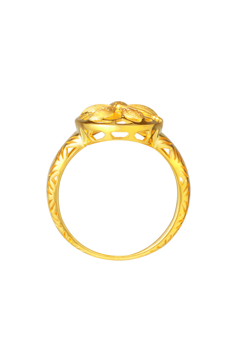 TOMEI Sri Puteri Collection Hibiscus Ring, Yellow Gold 916