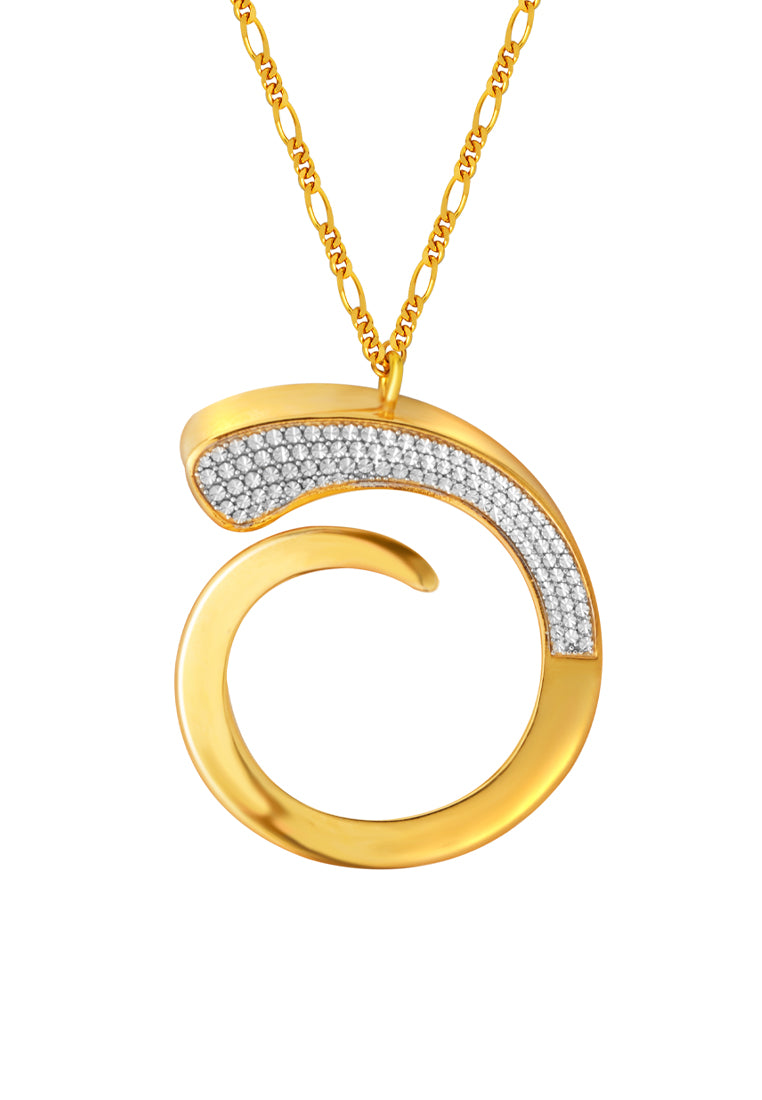 TOMEI Anastasia Extended C-Shape Necklace, Yellow Gold 916