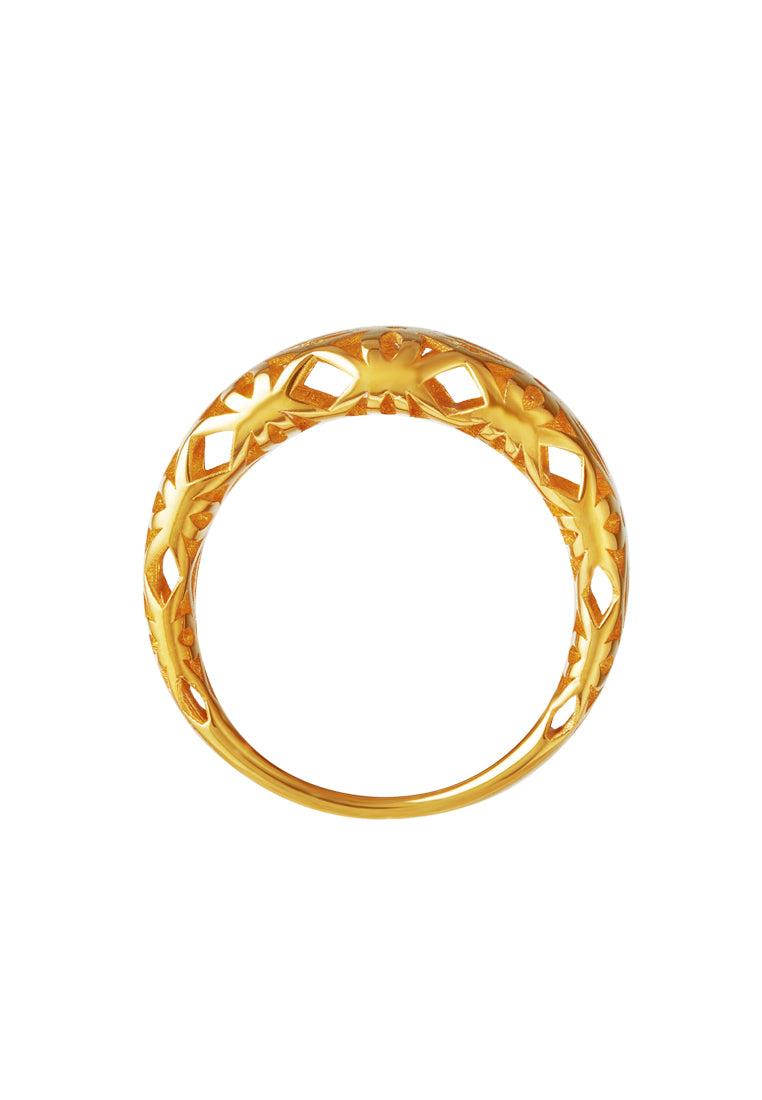 TOMEI Sri Puteri Collection Flower Ring Yellow Gold 916