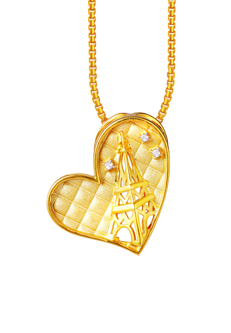 TOMEI Romantic Love Pendant, Yellow Gold 916