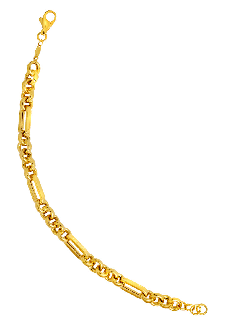 TOMEI Lusso Italia Tiny Rhythm Link Bracelet, Yellow Gold 916