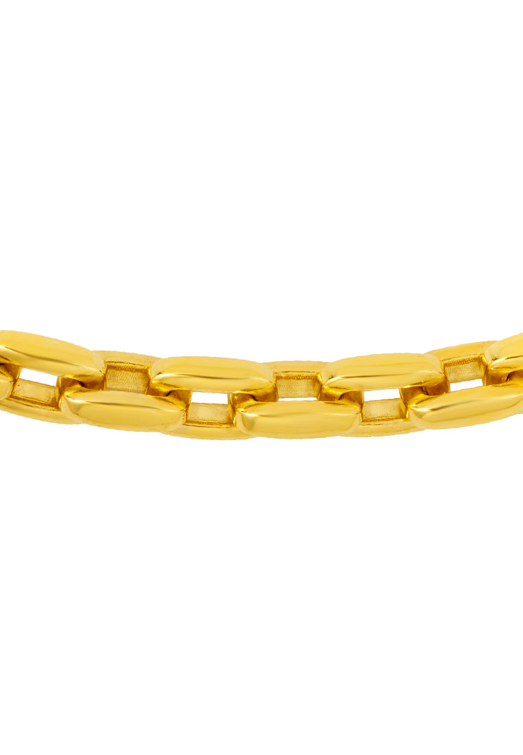 TOMEI Dense Minimalist Chain Link Bracelet, Yellow Gold 916