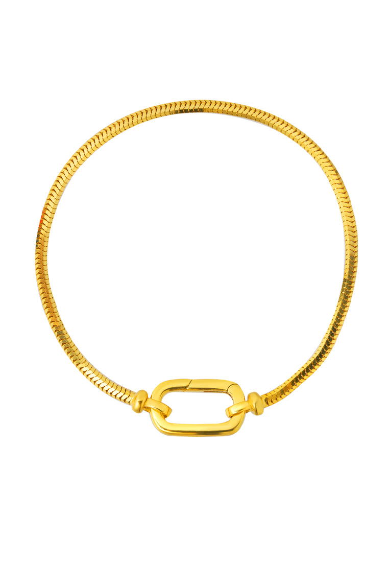 TOMEI Lusso Italia Chomel Oval Bracelet, Yellow Gold 916