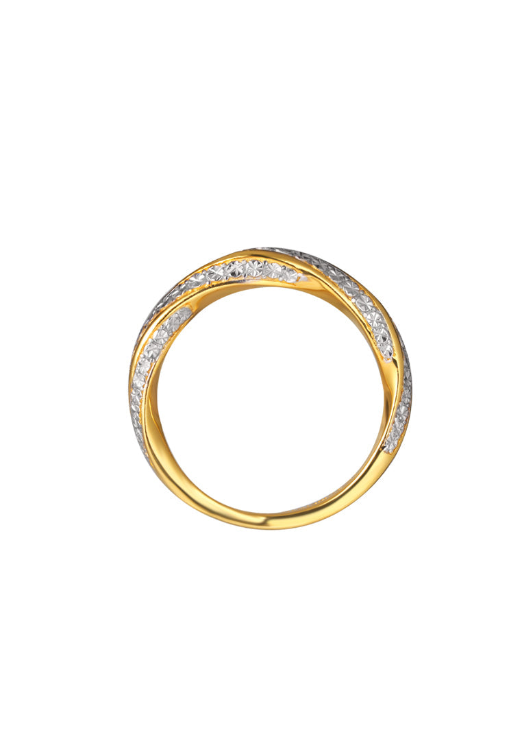 TOMEI Diamond Cut Collection Twist Ring, Yellow Gold 916