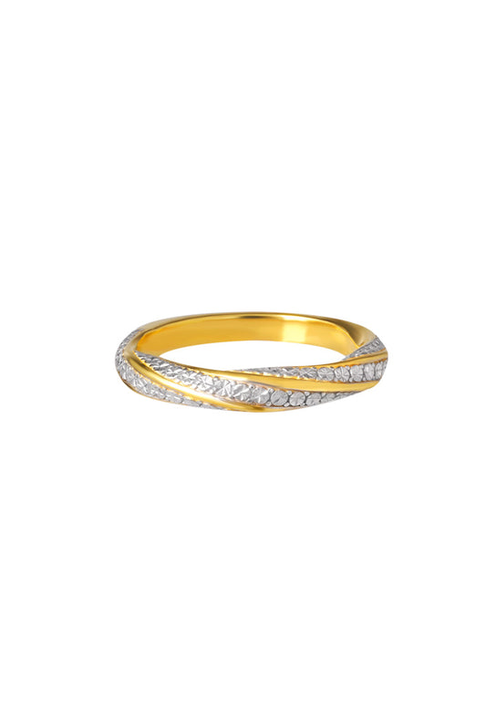 TOMEI Diamond Cut Collection Twist Ring, Yellow Gold 916