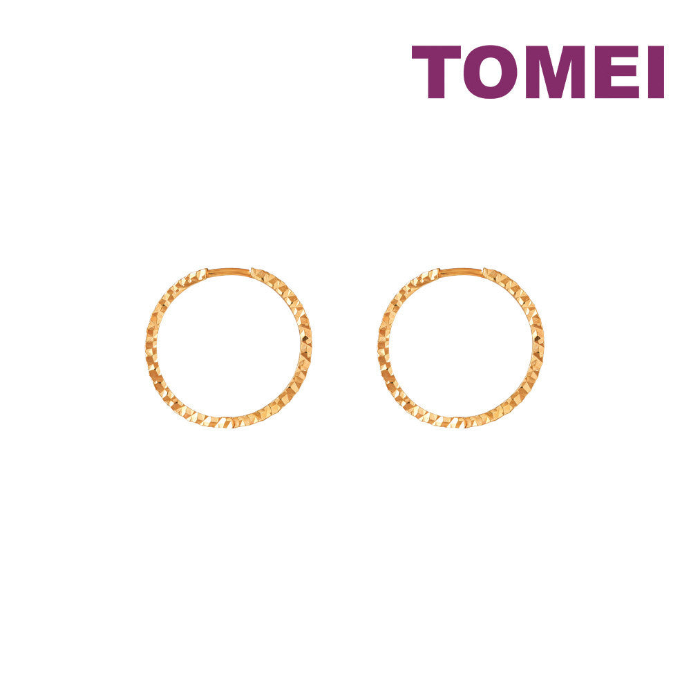 TOMEI Loop Earrings, Yellow Gold 375