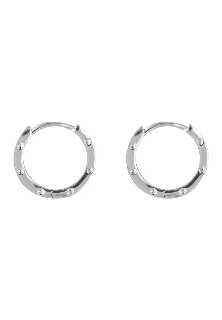 TOMEI Hoop Earrings, White Gold 585