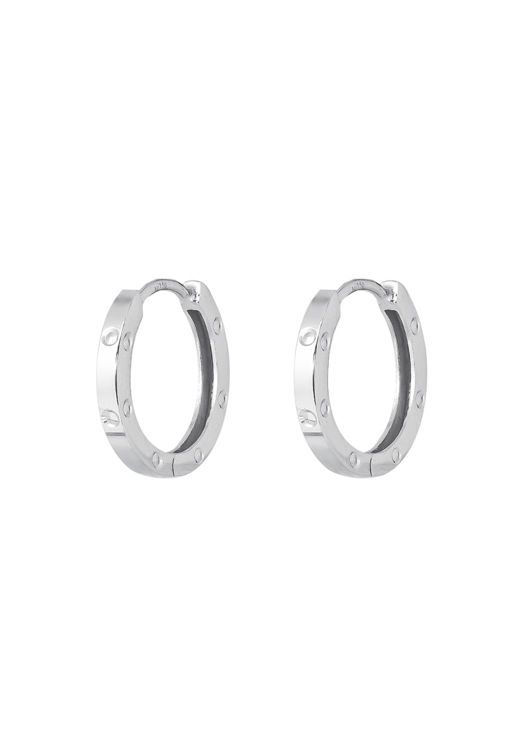 TOMEI Hoop Earrings, White Gold 585