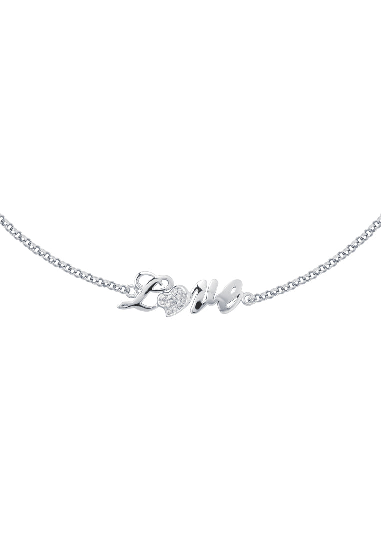 TOMEI The LOVE Diamond Bracelet, White Gold 750