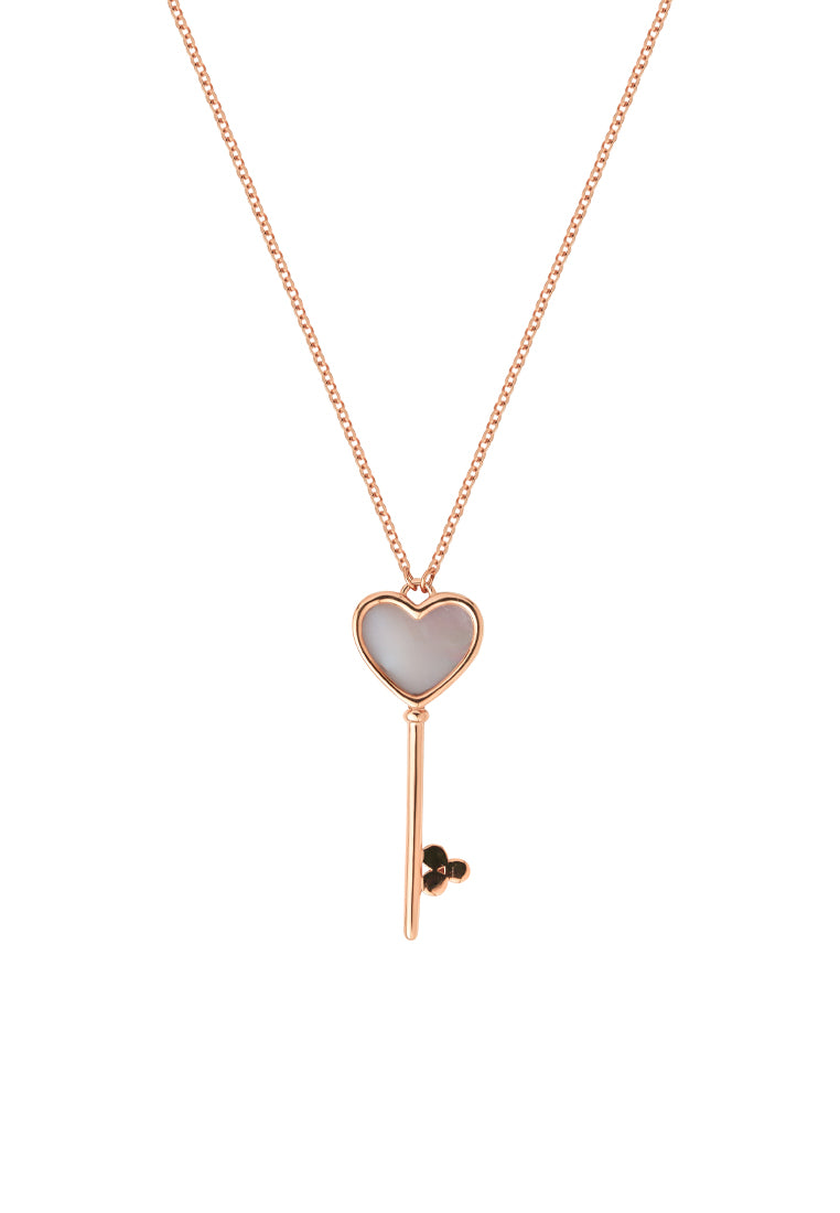 TOMEI Rouge Collection Key Necklace, Rose Gold 750