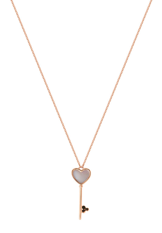 TOMEI Rouge Collection Key Necklace, Rose Gold 750
