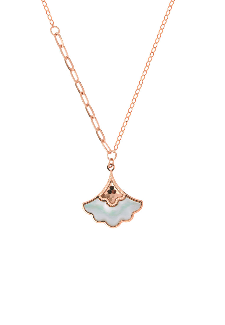 TOMEI Rouge Collection White Tail Necklace, Rose Gold 750