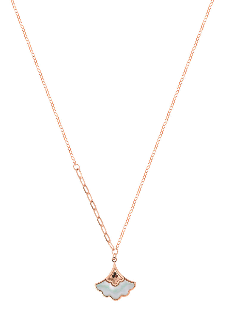 TOMEI Rouge Collection White Tail Necklace, Rose Gold 750