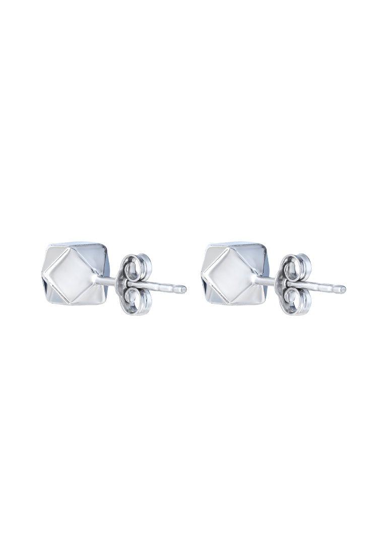 TOMEI Edge Earrings, White Gold 585