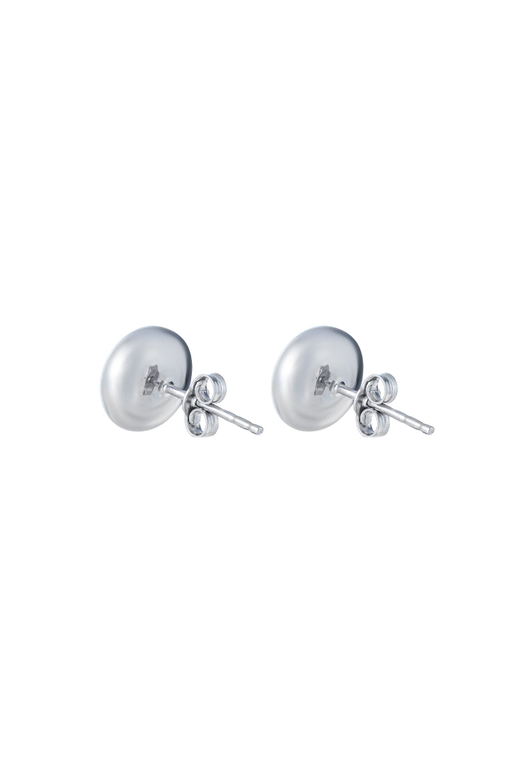 TOMEI Glowing Ball Earrings, White Gold 585