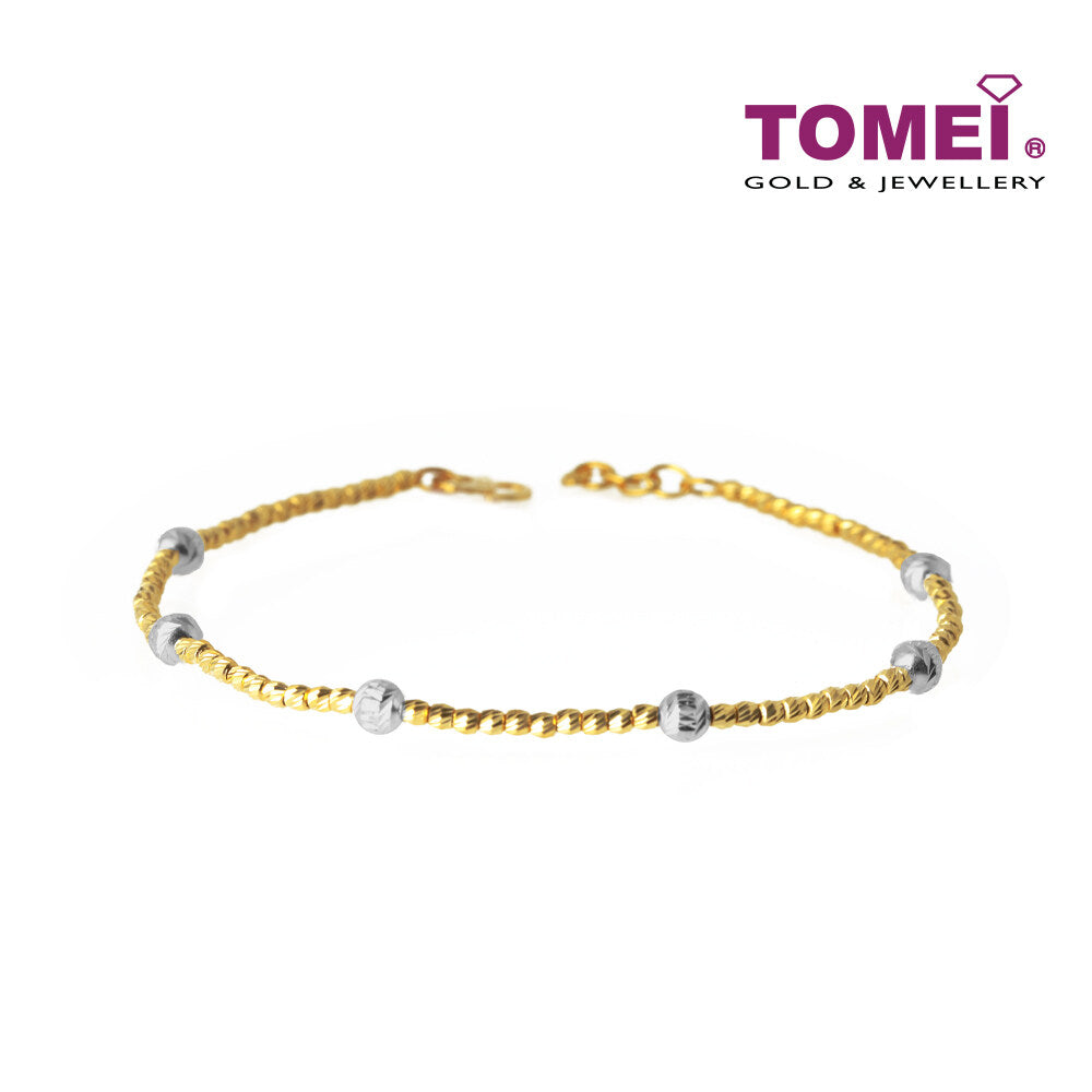 TOMEI [Online Exclusive] Dual-Tone Beads Bracelet Yellow Gold 916