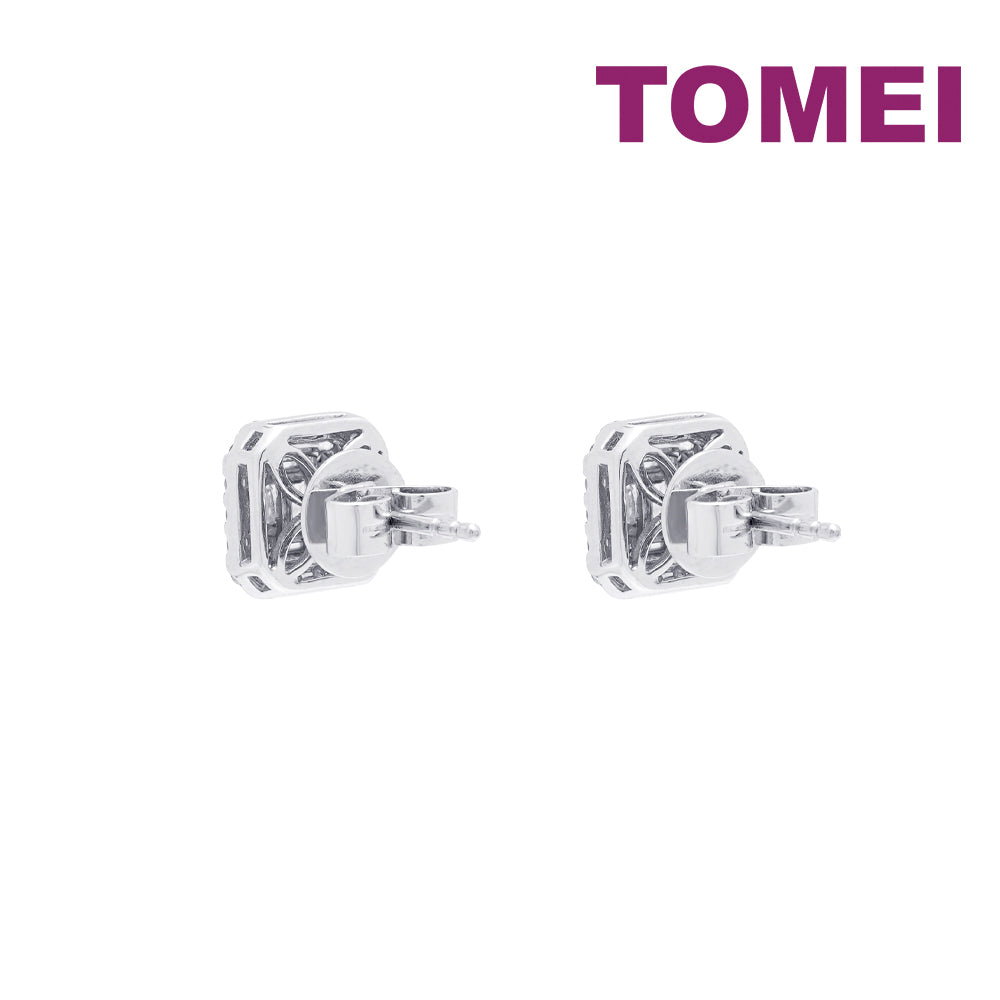 TOMEI Radiant Glowing Diamond Earrings, White Gold 750