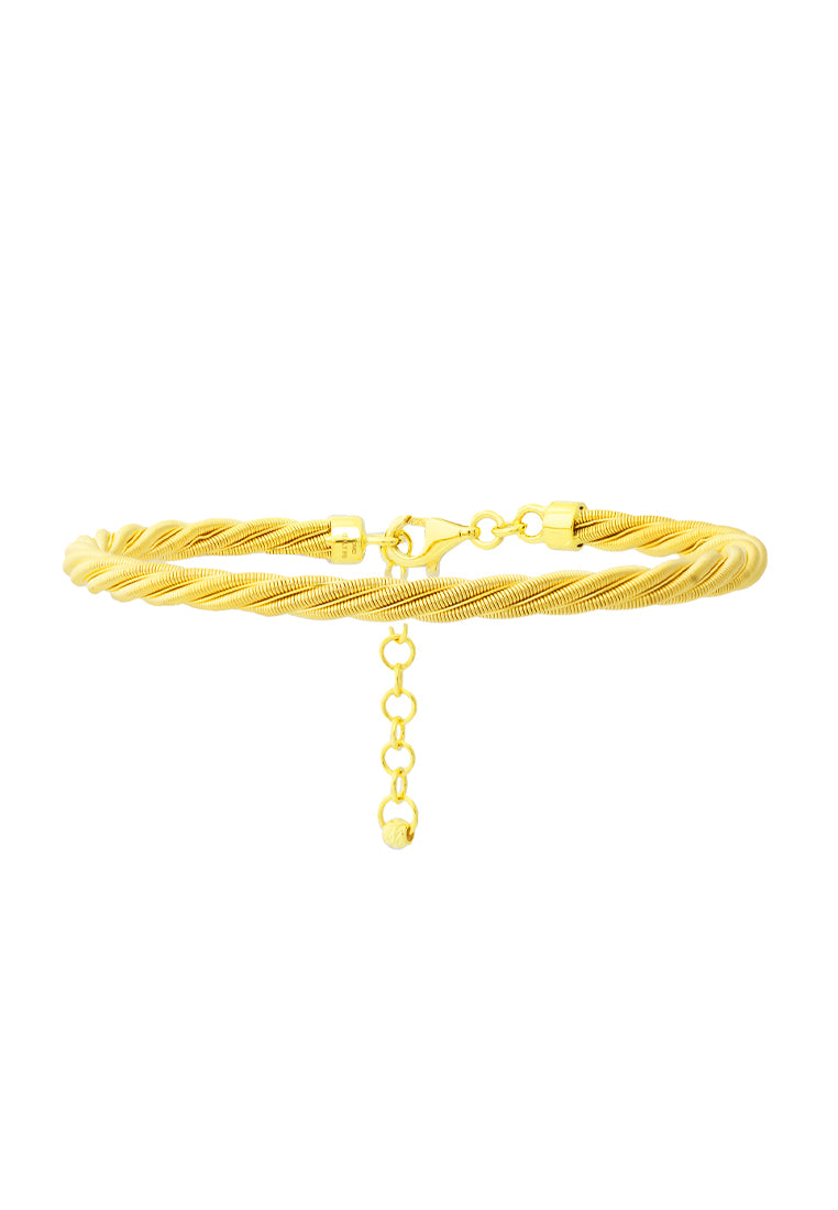 TOMEI Lusso Italia Twisted Ribbed Bangle, Yellow Gold 916