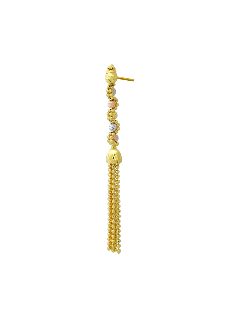 TOMEI Lusso Italia Dangling Tassel Earrings, Yellow Gold 916